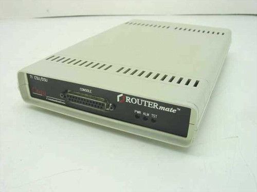 Cray Communications 4800 Series ROUTERmate T1 CSU/DSU front panel showing ROUTERmate logo, Console DB-25 port, and PWR ALM TST LED indicators