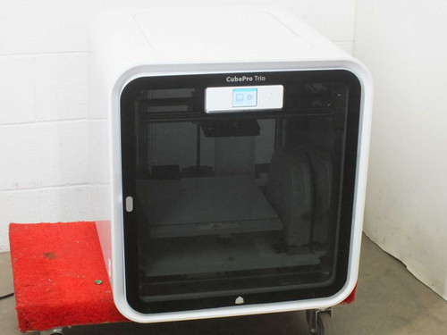 3D Systems CubePro Trio 3D Printer Model 401735 – front view with door closed, color touchscreen visible