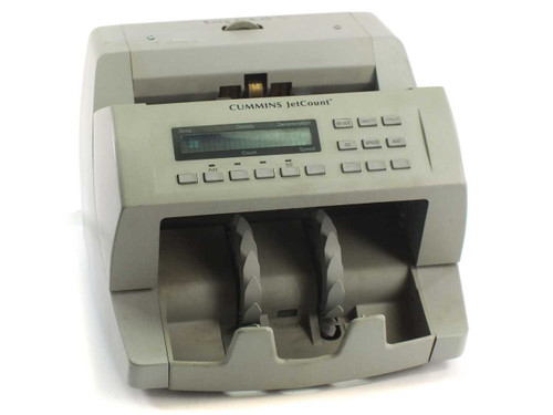 Cummins Allison JetCount 4021 currency counter – front view showing input hopper and LCD display panel