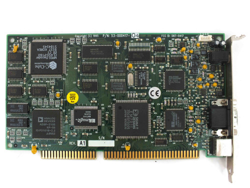 Sigma Designs RealMagic 53-000417 PCB component side showing EM7011 chip, C-Cube MPEG decoder, Rev A1 marking, and P/N label