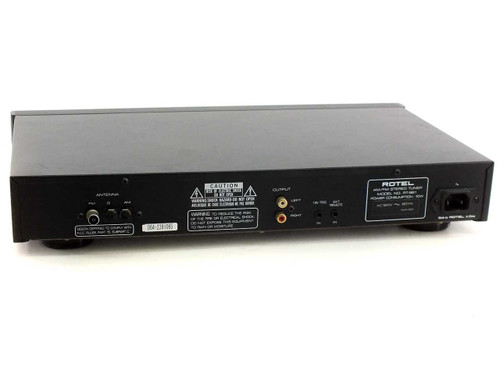 Rotel RT-961 AM/FM Stereo Tuner – rear panel showing antenna inputs, RCA outputs, and IEC power inlet