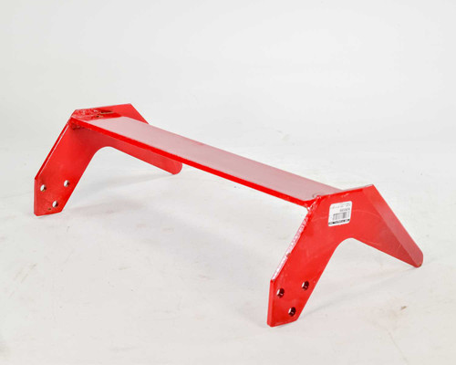 R&R Products R250359 red heavy duty sod blade — three-quarter front view showing full blade profile and mounting brackets