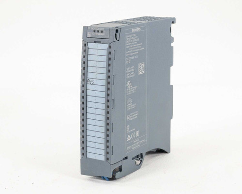 Siemens 6ES7522-1BH00-0AB0 SIMATIC S7-1500 DQ16 digital output module – left-angle view showing front wiring terminals and label