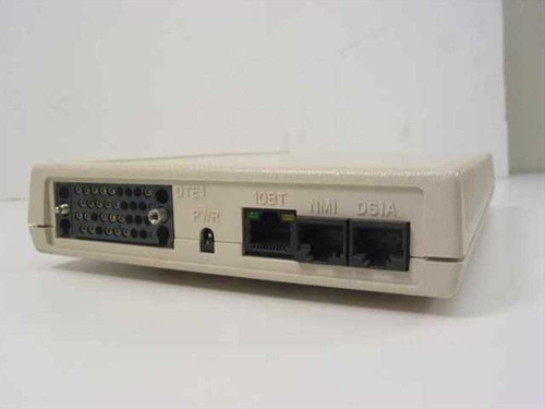 Racal-Datacom Excalibur ISX 5311 — rear panel showing DTE pin-block connector, PWR jack, 10BT Ethernet RJ-45, NMI RJ-45, and DS1A port
