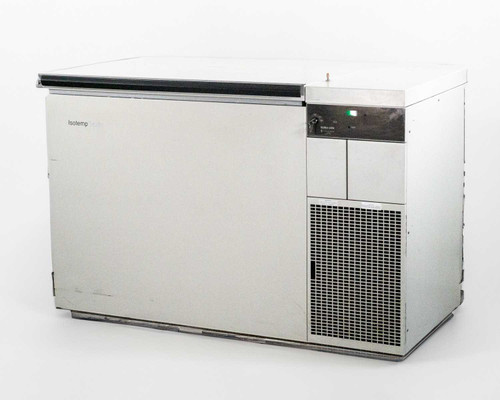 Thermo Fisher Scientific Isotemp C90-10D34 ultra low chest freezer – right-front 3/4 view showing stainless exterior and compressor grille