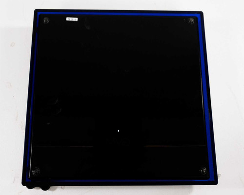 Galileo Bioscience Insight 91-2020-SD Semi-Dry Blotting System – bottom view of black lower electrode base plate with blue trim and corner feet