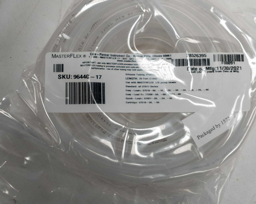 MasterFlex BioPharm Plus 96440-17 silicone precision pump tube 25&#39; platinum-cure