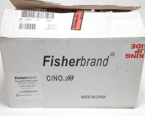 Fisherbrand 14955125 Disposable Plastic Cuvette Case of 500, 5 Packs of 100 ea.