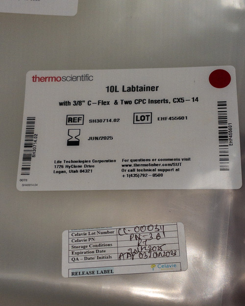 Thermo Fisher Scientific SH30714.02 10L Labtainer Bioprocess 3 Port Container