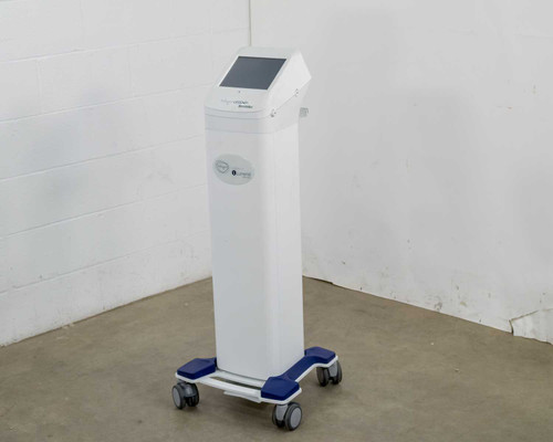 Pollogen Legend+ TriPollar RF Skin Tightening System front view on mobile cart with touch screen display