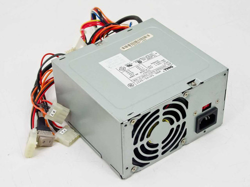 Dell SA145-3437 145W AT desktop power supply – front-right view showing cable harness, fan, IEC inlet, and power switch