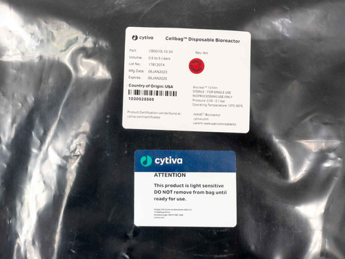 Cytiva CB0010L10-34 Cellbag™ Bioreactor Container Bioclear™ 10 Film exp Jan 2025