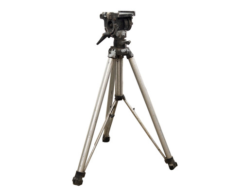 Bogen Manfrotto 3050 professional tripod with fluid head — full view showing extended legs and head