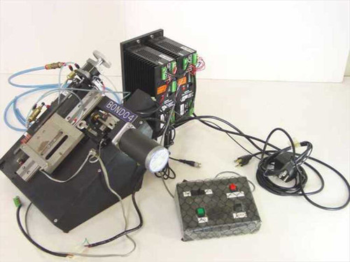 AMC Bondo4 custom stepper motor assembly — full system overview with linear slide, Applied Motion Si5580 drivers, and control box