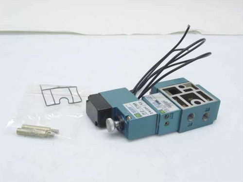 MAC Valves 714C-11-PI-514AA Solenoid Control Valve showing solenoid coil, valve body ports, and included hardware – side view