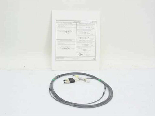 Avaya ML2LC-SC-15 fiber optic light guide cable assembly with LC and SC connectors, shown with installation guide sheet