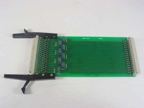 Nordiko Limited N601109EE Extender Board top view showing green PCB, blue trim pots, and black ejector handles
