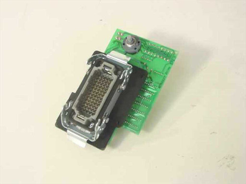 Tekdata C224001-03 Rev F PCB – angled view showing Han-DD 72M high-density male connector on panel bracket