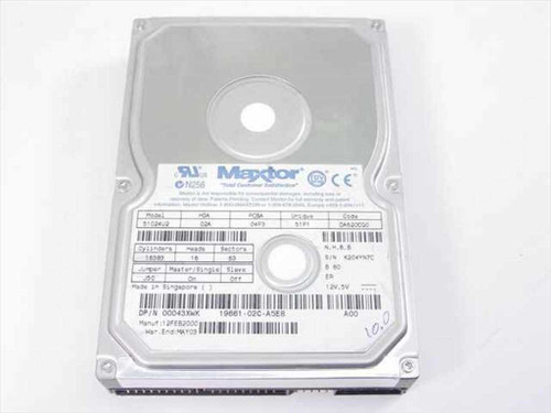 Dell 43XWK 10.2GB 3.5" IDE Hard Drive - Maxtor 51024U2 DiamondMax Plus 7200RPM