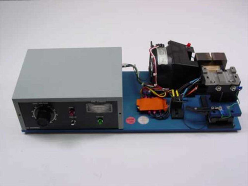 RDJ Controls custom stage controller variac — full unit front-left view showing control box and open board assembly with transformer and fan
