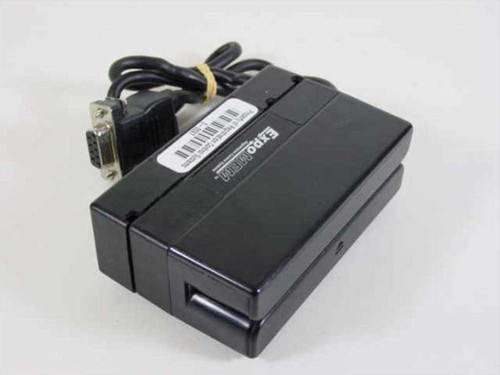 Posh MR3-RS magnetic smart card reader front view with attached DB9 RS-232 serial cable and card slot visible