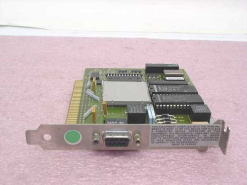 IBM 39F8484 8-bit ISA Token Ring network card – angled front view showing bracket with DB9 connector and green LED indicator