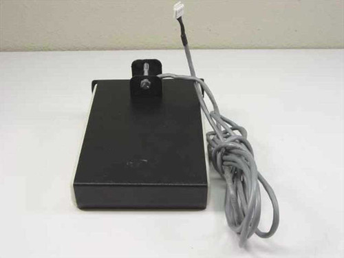 Unbranded digital remote cash register display — rear/bottom view showing black base and mounting bracket with cable