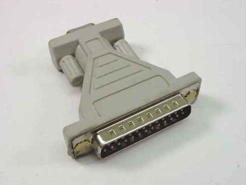 DB25 Male to DB9 Female serial adapter – front view showing DB25 25-pin male connector
