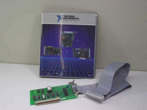 National Instruments NB-DIO-24 digital I/O card with National Instruments binder manual and ribbon cable – overview of complete lot