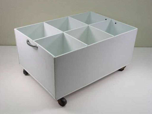 Plastic 23x16x9" Tall Chemical Solvent Container w/ Castors and 6x Slots 7x6.5"