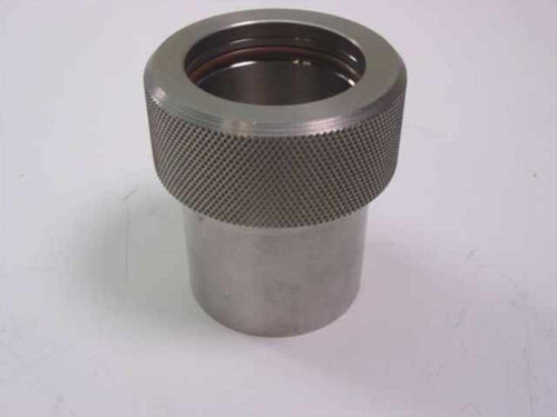 MDC 411012 stainless steel O-ring vacuum fitting assembled — top view showing knurled collar and O-ring seat
