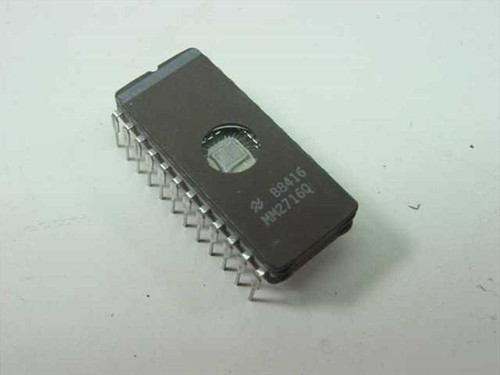 National Semiconductor MM2716Q EPROM chip close-up showing UV erase window, date code BB416, and model marking on ceramic DIP-24 body