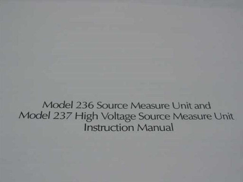 Keithley 236 237 Source-Measure Unit Applications Manual — title page showing Model 236 and Model 237 Instruction Manual text
