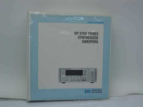 HP 8360 Series Synthesized Sweepers User's Handbook front cover — Hewlett-Packard, still in original plastic wrap