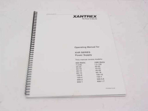 Xantrex TM-XROP-01XN XHR Series Power Supply - Operating Manual