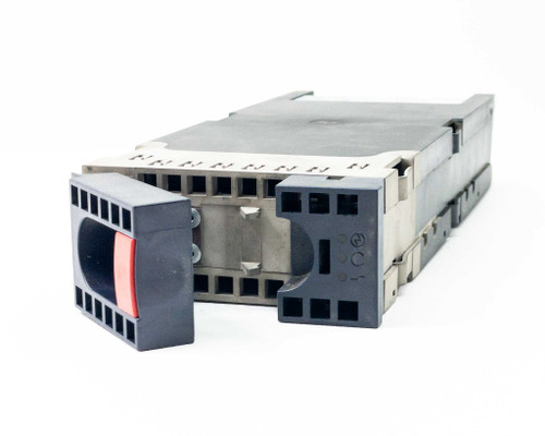 IBM 88G6400 SSA hard drive caddy top-rear angled view showing open caddy interior and SSA connector end
