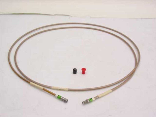 Thermax RG400/U 190cm coaxial cable with SMA male and female connectors, full length view with two dust caps