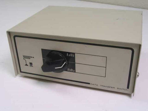 Unbranded 2-way 4-port data transfer switch – front panel view showing rotary AB selector knob and Data Transfer Switch label