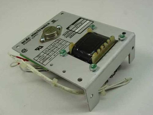 ACDC Electronics 5N3-1 open-frame power supply — angled top view showing transformer, PCB, and aluminum chassis