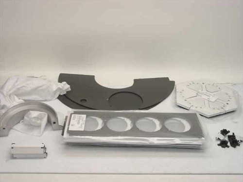 MEC Tech AMAT replacement parts kit overview showing all components laid out including hexode tray, upper cap, guide rails, arc-shaped bracket, and small hardware