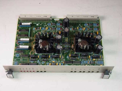 IVS Accuvision 200 SDB Control Board 0001-00001 — top-side component view showing three transformer/inductor assemblies, capacitors, and ICs on green PCB with front panel bracket