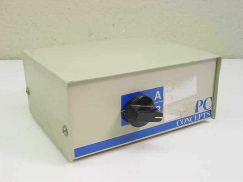 PC Concepts 2-Way AB Data Switch — front view showing rotary A/B selector knob and PC Concepts logo