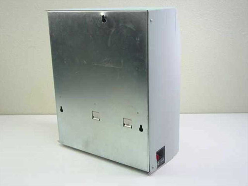 Norstar NT8B70AH-93 StarTalk voice mail system — rear metal enclosure showing two RJ connector cutouts and power switch at lower right