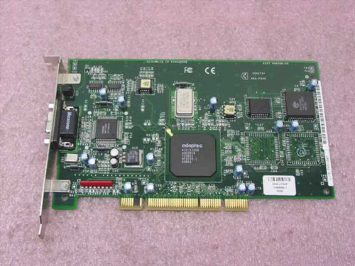 Adaptec AHA-F940 PCI Fibre Channel host adapter – top-down view showing Adaptec main controller chip and full PCB layout