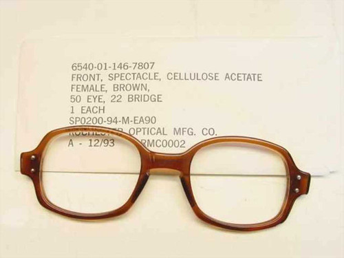 USS 6540-01-146-7807 Classic Horn-Rimmed Eyeglasses Frame Size: 50 Eye 22 Bridge