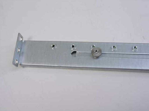 Compaq RAIL00-001 server slide rail — close-up of adjustment mechanism and mounting flange with captive nut