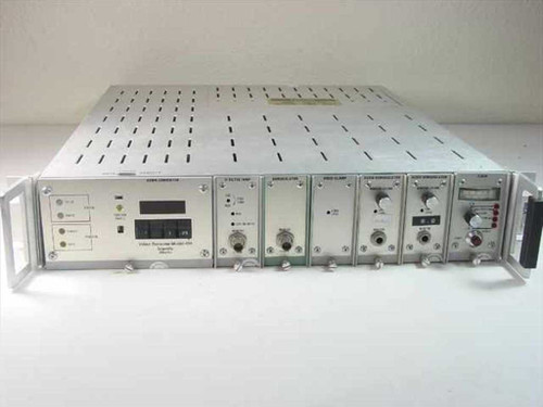 Scientific Atlanta 414 Video Receiver front view in 19-inch rackmount frame with all plug-in modules installed