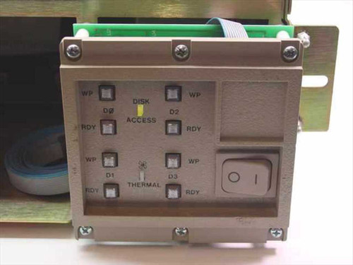 Trimm Industries DA50-2D41R front panel detail showing D0–D3 WP and RDY status LEDs, ACCESS and THERMAL indicators, and rocker power switch