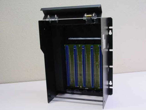 Square D SY/Max Class 8030 RRK-100 PLC Rack Assembly — front open view showing 5-slot backplane with blue edge connectors