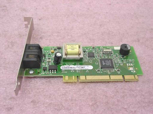 HP 5187-3432 PCI modem card angled view showing board components and PCI edge connector